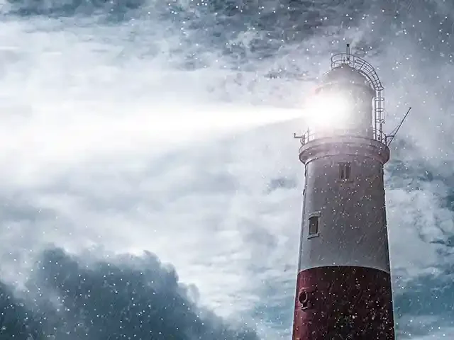 areas served - ball-lock retainerslarge red and white lighthouse on a rain and storm