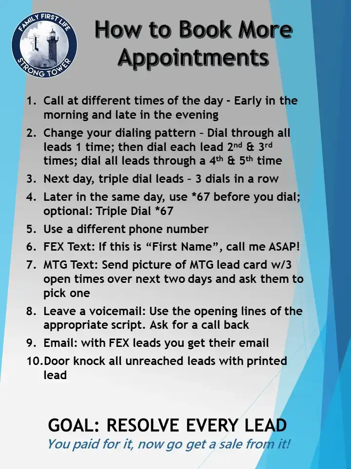 phone scripts - how to book more appointment brochure